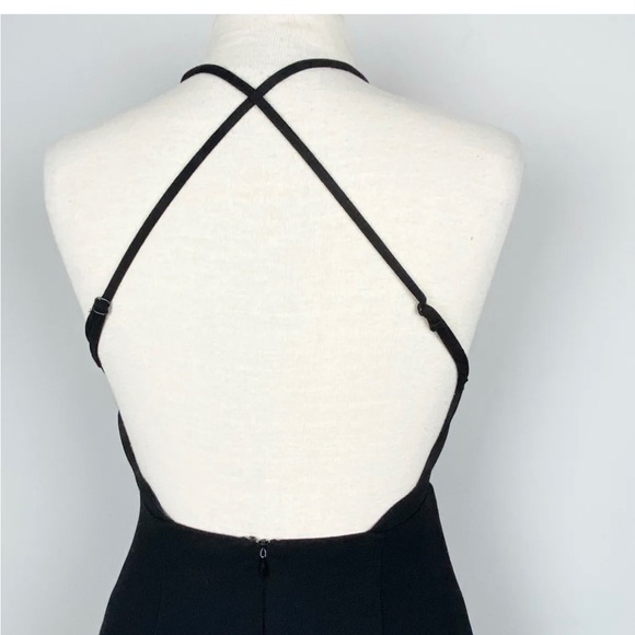 Lush Scallop Detail Cross Back Black Dress Adjustable Straps | Size small EUC - Picture 8 of 9